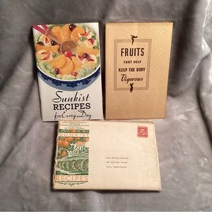 1934 Cookbook. Sunkist Orange (citrus) Recipes for Everyday Book with extras